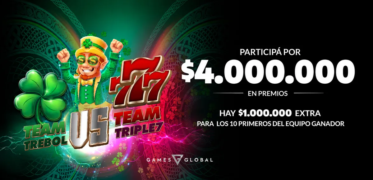 Torneo Team Trébol vs Team Triple7: $4.000.000 en premios en Casino Buenos Aires